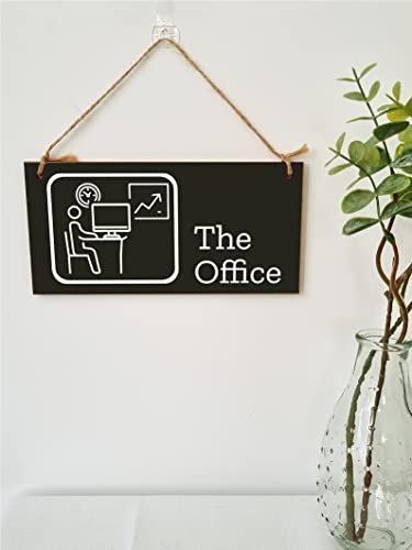 Handmade Wooden Hanging Wall Plaque The Office Funny Novelty Decorative Door Sign Icon Style for Home Office - Image 2