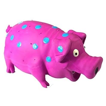 WantChew Latex Dog Squeaky Chew Toys, Oink Oink Pig 8.3