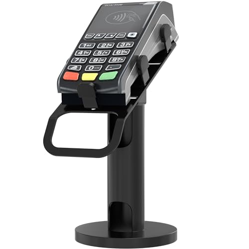 Image of CTA Digital Universal Credit Card Reader Stand - Reader Terminal Stand for Verifone, Ingenico & Pax POS Stations - Bolt Down or Adhesive Anti-Theft Security - Easy Install