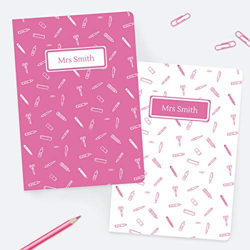 Dotty about Paper Smart Stationery - Pink - Personalised A5 Exercise Books - Pack of 2