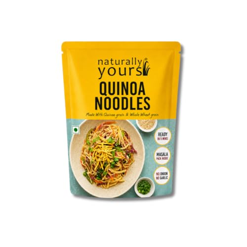 Image of Naturally Yours Quinoa Hakka Noodles | Whole Wheat & Quinoa | No Maida, No Onion No Garlic, Jain Friendly, Vegan, Preservative Free, No MSG | High Protein & Fiber | Tastemaker Inside | 180g Pack