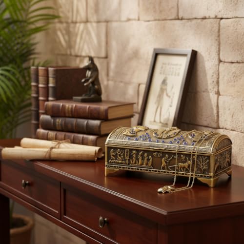 NileCart Ancient Egyptian Style Decorative Metal Jewelry Box Made in Egypt (Antique Copper) - image 3