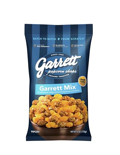 Garrett Popcorn Garrett Mix, 6.0oz, 1 Bag,​ Cheese and Caramel Gourmet Popcorn, Gluten Free, Sweet and Salty Snack, Popped Popcorn Bags