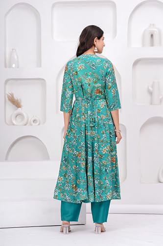 Image of MANHAREE | Women's Rayon Kurta with Pant & Dupatta Set