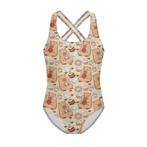 Image of Girls One-Piece Swimsuit for Swimming Lessons Beach Volleyball Pool Party Outdoor Training Quick Dry