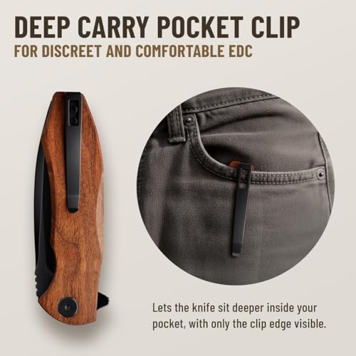 Image of GOOD WORKER High-End Folding Pocket Knife - Smooth Ball Bearing Pivot - Elegant Gift-Ready EDC Knife with Deep Carry Clip, Legal in All States - Gifts for Men 6700 NEW 2026