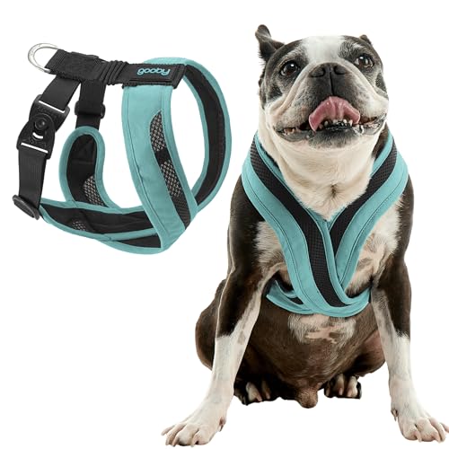 Image of Gooby Comfort X One Dog Harness, Choke-Free, Seattle Blue, Small | Escape-free contracting fit; Choke-free deep V-neck; Snap & swivel buckles; Shock-absorbing; Breathable mesh
