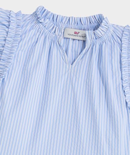 vineyard vines Girls' Harbor Seersucker Tiered Ruffle Dress3