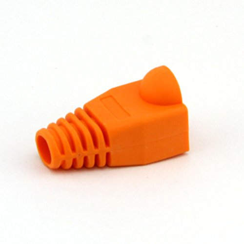 Maxmoral 100-Pack Cat5E Cat6 Rj45 Ethernet Network Cable Strain Relief Boots - Orange #TOP2