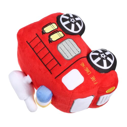 Peluche camion de pompiers rouge en coton doux Vaguelly pour enfants
