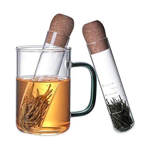Wateralone 2 Stück Teefilter Teeei Teesieb Tea Infuser Aus Hitzebeständiges Glas Cover