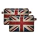 AUUXVA Vintage UK England Flag Union Jack Storage Basket Large Foldable Storage Organizer Cubes Bins with Leather Handles Sturdy Collapsible Boxes for Shelf Cloth Toy Closet-2 Pack