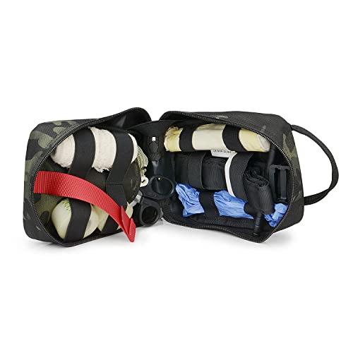 Leisontac Ifak Tactical First Aid Pouch, Outdoor Survival Kits, Emergency Medical Bag Molle System (Black Multicam) #TOP4
