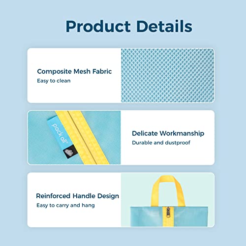 pack all Kids Shoe Bag for Travel, Water-Resistant Shoe Pouch for Gym, Odor-Resistant Soccer Cleats Bag for Sport, Cute Design for Girls, Boys, Toddlers (Blue) - Thumbnail 6