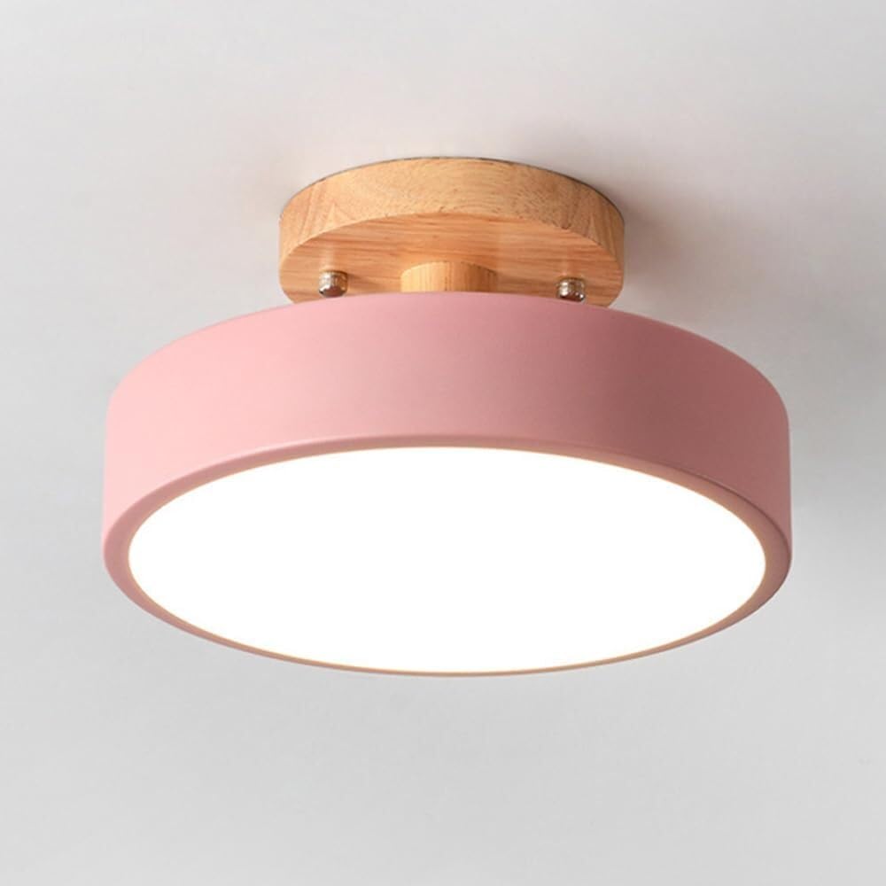 Plafonnier LED en bois rose et acrylique pour couloir et balcon
