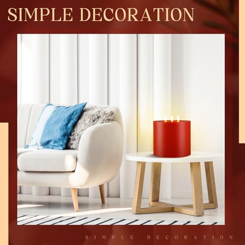 Image of Retisee 1 Pack Red Extra Large Flameless Candles 6 inchx6 inch Remote Control