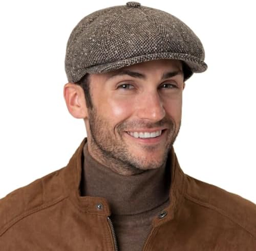 Lierys Tweed Winterpet dames/heren- flatcap Made in Italy - Pet met