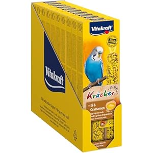 Vitakraft Kräcker, mit Ei und Grassamen, Knabberstangen für Sittiche und Exoten, in Vorratsgröße, ohne Zusatz von Zucker (10x 54g)