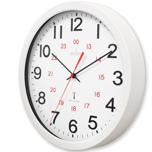 Acctim Controller Radio Controlled Wall Clock, 30cm, 12-Inch Diameter, Home/Kitchen/Office/Study/School Clock