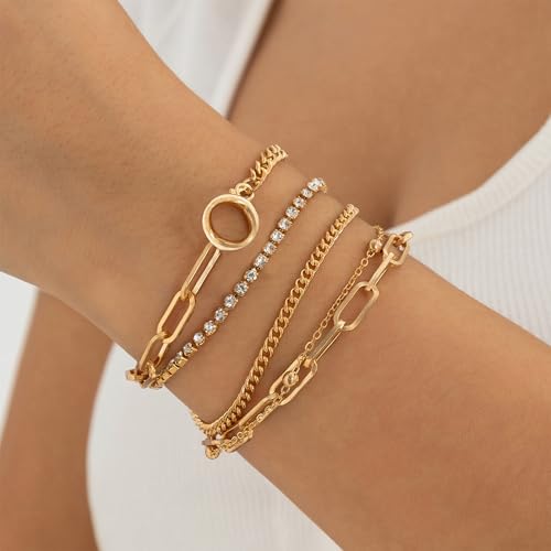NEWITIN Conjunto de 24 peças de joias de ouro para mulheres, moda fantasia, joias, colar banhado a o