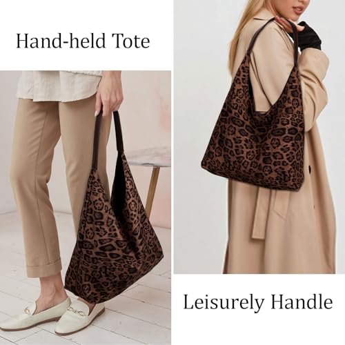 Bolso tote grande vintage para mujer marrón miniatura 2