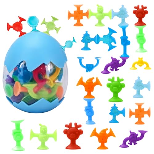 ARONRAVE Montessori Zuignap, speelgoed, 47 stuks, siliconen zuignap, badspeelgoed, sensorisch zuiger, speelgoed voor jongens en meisjes van 3 tot 7 jaar