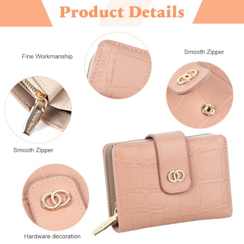 Image of PALAY Small Wallet for Women Bifold Compact PU Leather Crocodile Pattern Ladies Purse with Card Slots and Coin Pocket for Daily Use and Traveling