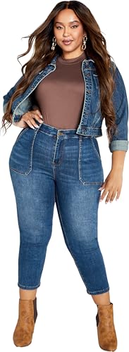 Women's Plus Size Ella Thick Waistband Ankle Jean