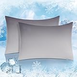 Luxear Juego de 2 Fundas Almohada Frescas, Fibra Refrescante Japonesa Q-MAX0.55, Material Refrigerante de Doble Cara,...