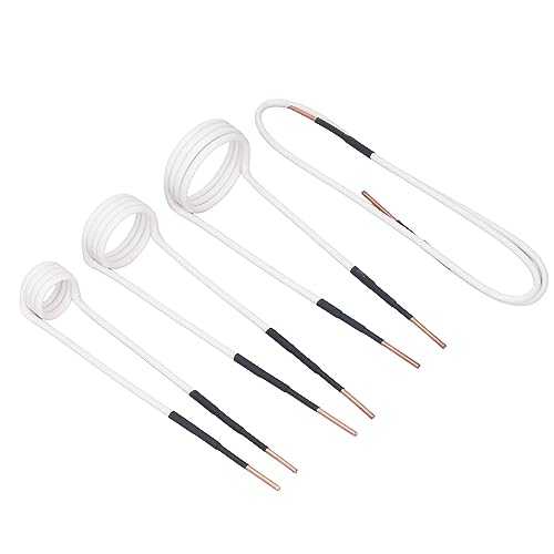 4PCS Induction Heater Coils Kit, 2.5mm Brass Core Electric Heat Induction Coils, 1200℃ High Temperature for Rusty Nut & Bolt Removal, Gear Bearing Heat Processing, with Storage Box