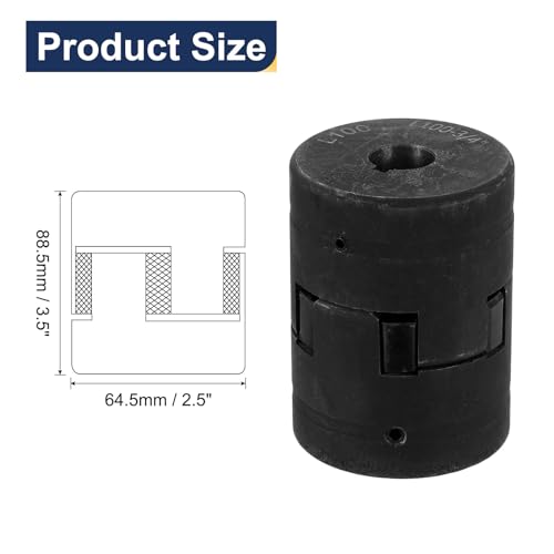 QUARKZMAN 3/4 bis 1 L100 Flexibles 3-teiliges L-Jaw Kupplungskupplungsset & Buna-N NBR Gummispider für Holzspalter Hybridgeräte