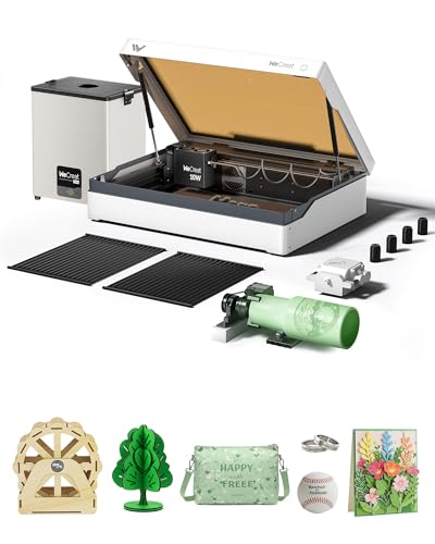 WECREAT Vista 10W Laser Engraver with AirGuard Mini Fume Extractor, Compact Diode Desktop Laser Engraving Machine with Smart HD Camera for Beginners Wood Metal Jewelry Gifts Making (White)