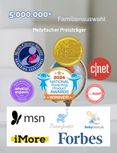 HelloBaby Babyphone mit 2 Kameras, Kein WLAN, 5\ Geteilter Bildschirm, Kabelgebundene Kamera, 355°/120° Schwenken-Neige Babyphone, ECO, 2 Wege Audio, Nachtsicht, 3500 mAh Akku, 8 Schlaflieder