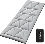 KingCamp Cot Pad for Camping, Comfortable Lightweight Mat, Puffy Soft Warm Non-Slip Cot Mattress Topper for Outdoor, Backpacking, 75'* 25', Grey