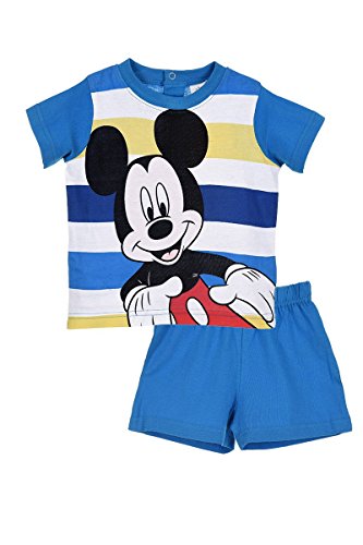 Disney Ensemble 2 PCS Short + T-Shirt Mickey Mouse Bleu 6 Mois