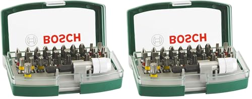 Bosch 32tlg. Schrauberbit-Set (PH-, PZ-, Hex-, T-, TH-, S-Bit, Zubehör Bohrschrauber und Schraubendreher) (Packung mit 2)