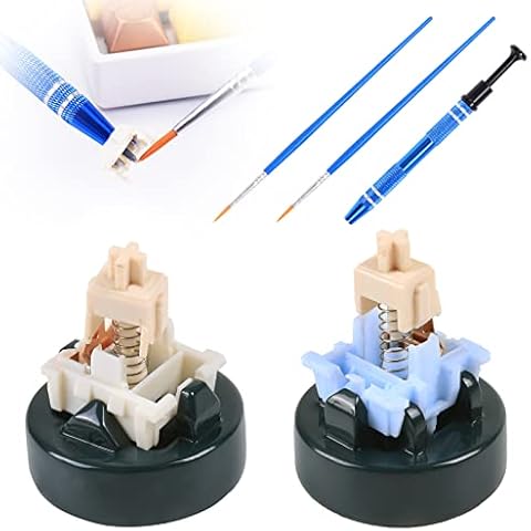 Byhoo Metal Switch Opener for Gateron Kailh Cherry MX Switches, 5 PCS Keyboard Lube Kits with Stem Holder Switch Lubrication Pen Mechanical Keyboard Lube Station Set, Keyboard Customization Lube Cover