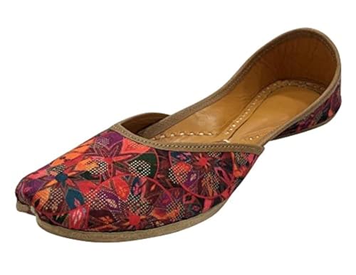 Multi Print Work Jooti for Women's Punjabi Ethnic Handmade Khussa Shoes Traditional Mojari Indain Jutti
