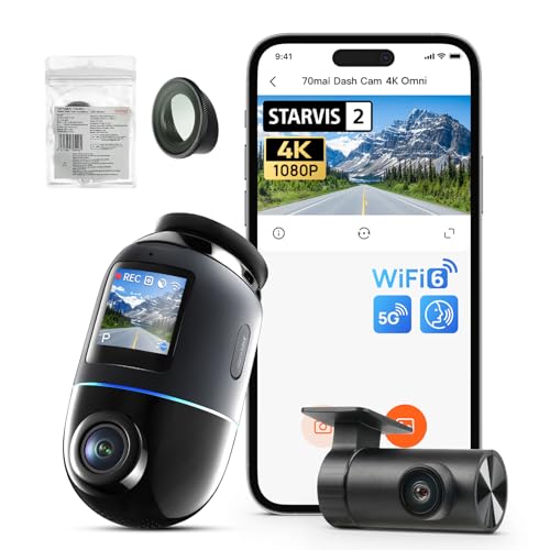 70mai Dashcam 4K Omni avec filtre CPL, l'excellence de la surveillance auto