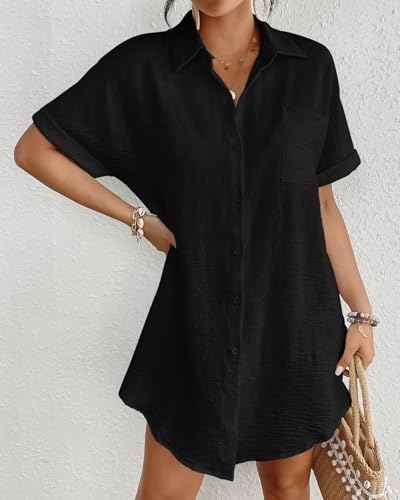 Bsubseach Women Swimsuit Coverup Shirt Dress Button Down Bathing Suit Cover Up Beachwear4