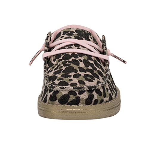 Image of HEYDUDE Girl's Wendy Youth Leo Nut Size 4 | Girl's Shoes | Girl's Lace Up Loafers | Comfortable & Light-Weight