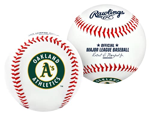 Image of Rawlings MLB Oakland Athletics Team Logo Baseball, White, 1 (Pack of 12)