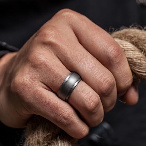 image for ThunderFit Silicone Men’s Wedding Rings, 10mm Wide 2.5mm Thick Rubbe