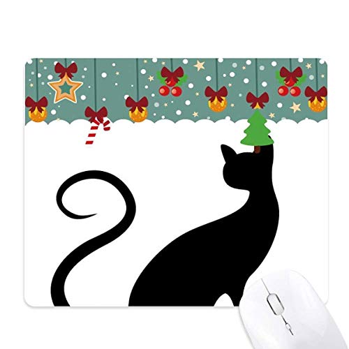 Tapis de souris de jeu avec silhouette de chat noir, tapis de bureau antidérapant