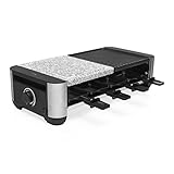 Superficie para cocinar grande de 42 x 21 cm adecuada para hasta 8 personas que incluye 8 sartenes y espátulas