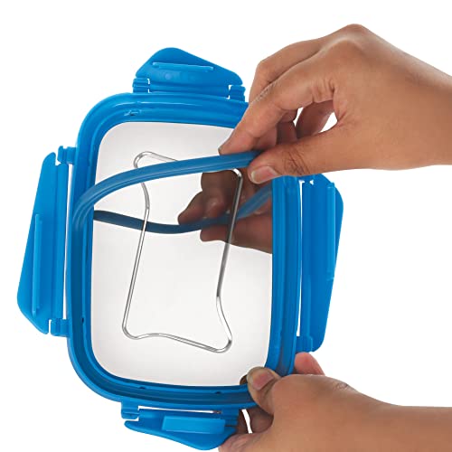 Image of STEELLOCK Smart Stainless Steel Tiffin Lunch Box for Kids and Adults | Airtight & Leakproof | Rectangle Tiffin Box for School & Office with Steel Lid | Blue 550ml - 2pc