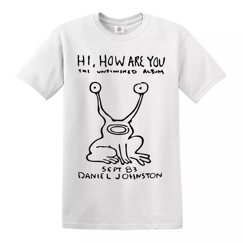 Hi How are You Daniel Johnston T-shirt pour homme, T-shirt Blanc, M