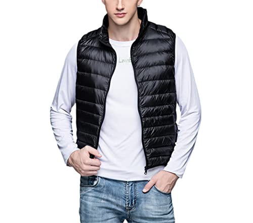 Gilet en duvet de canard pour homme veste sans manches noir ultra léger taille M