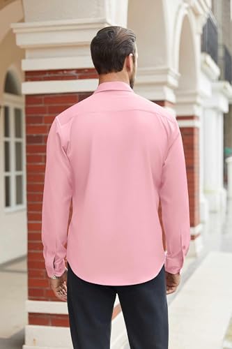Image of COOFANDY Mens Stretch Dress Shirts Long Sleeve Button Down Shirt Regular Fit Formal Business Shirts