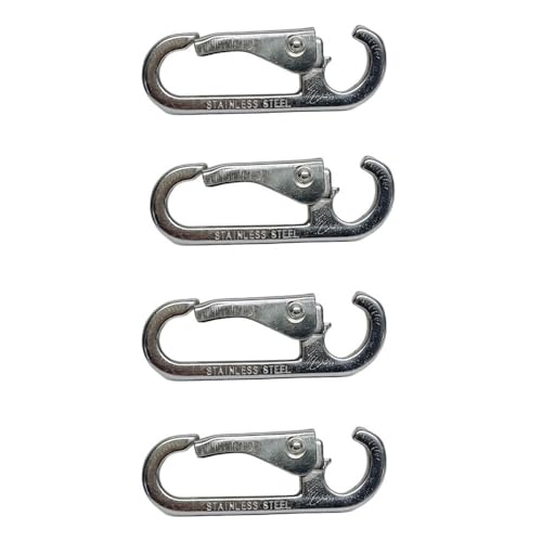 Prolinemax 4 Pcs Marine Stainless Steel T304 Spring Snap Open End 200 Lbs WLL Rig Lift Hook